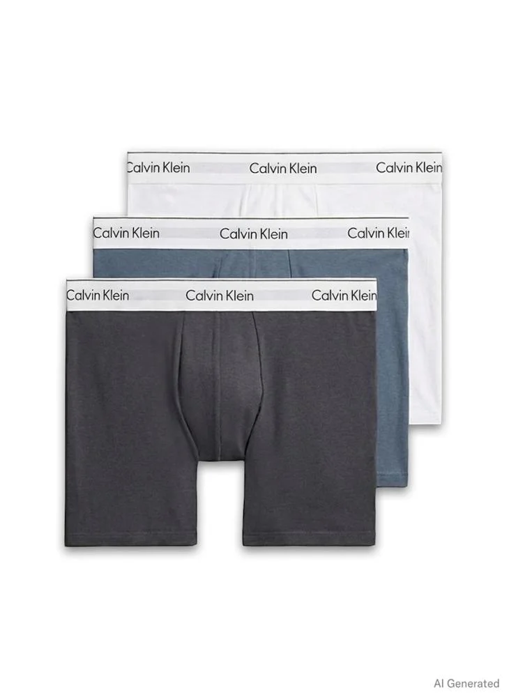 CALVIN KLEIN 3 Pack Boxer Briefs - Icon Cotton Stretch